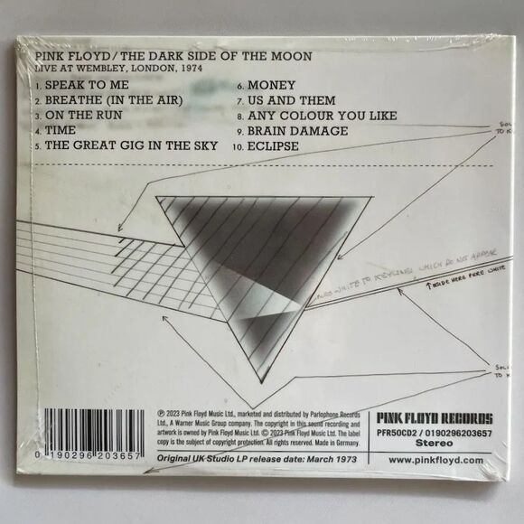 Pink Floyd The Dark Side Of The Moon Live London, 1974 Compact Disc CD NEW - Picture 2 of 2